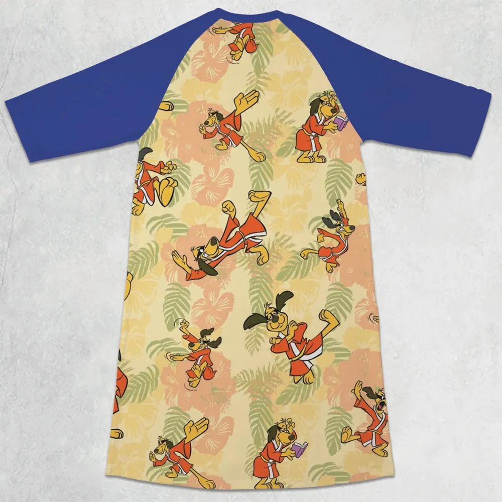 Kung Fu Dog Hong Kong Phooey 3/4 Sleeve Raglan Dress - 2