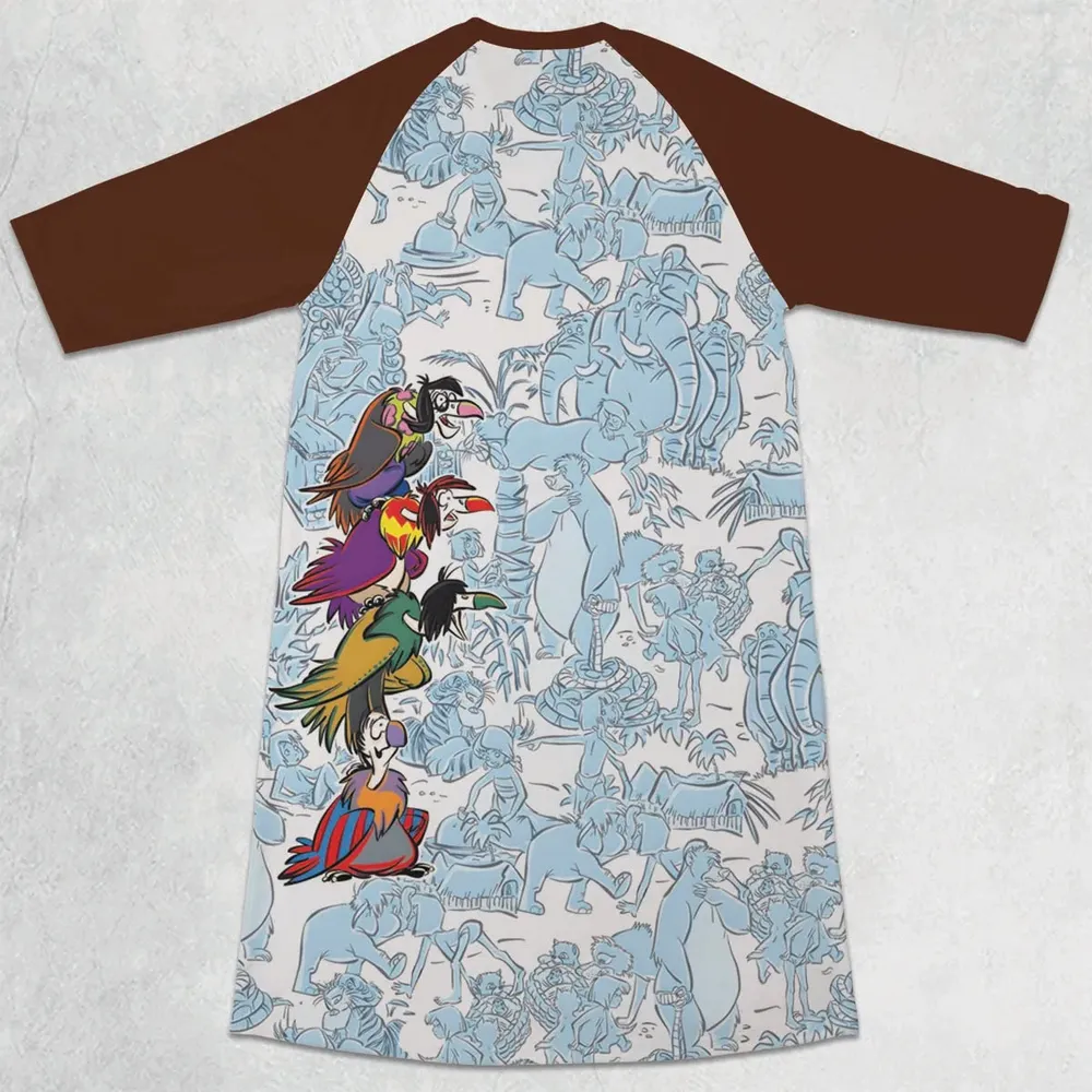 The Vultures The Jungle Book 3/4 Sleeve Raglan Dress - 2