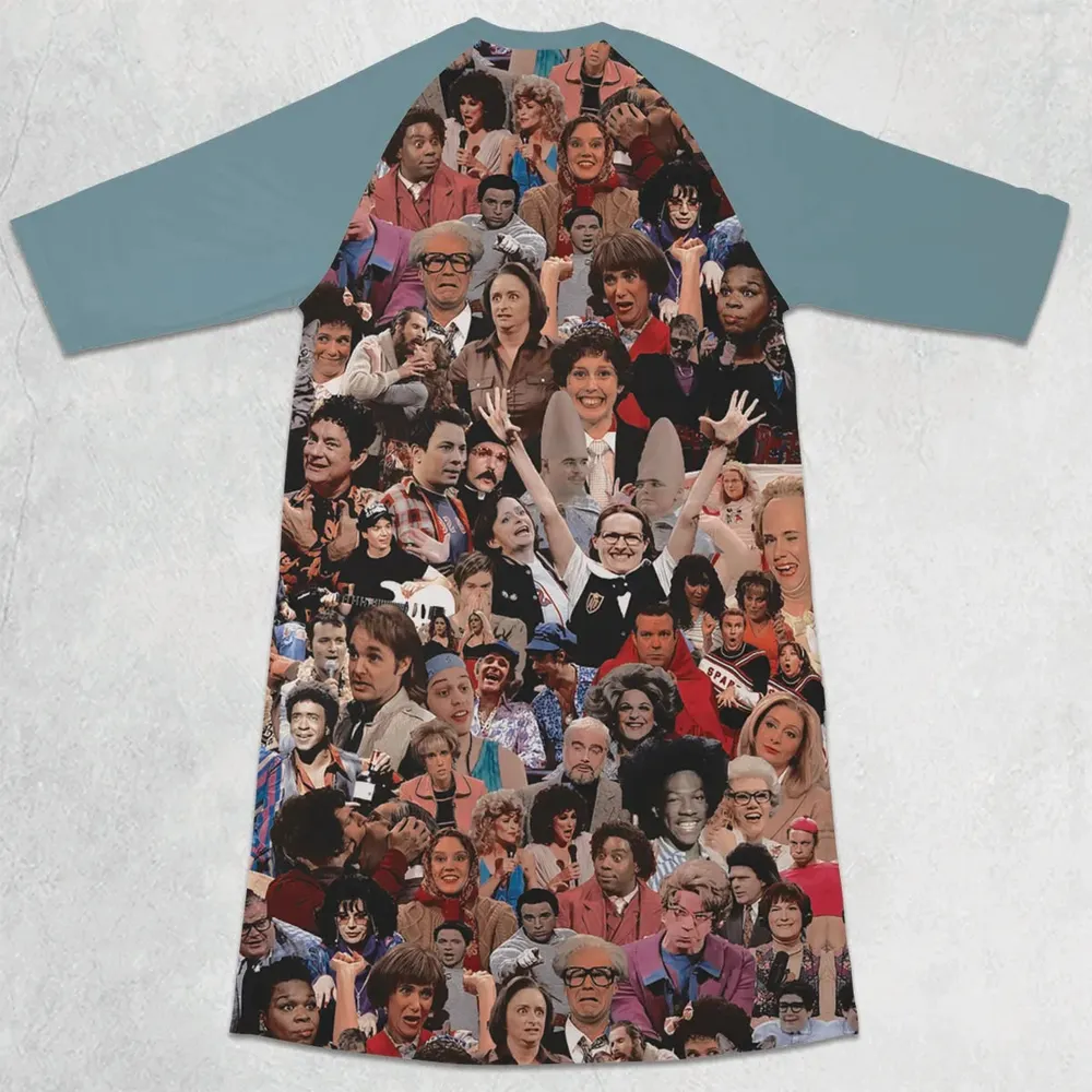 90s Saturday Crew SNL 3/4 Sleeve Raglan Dress - 2