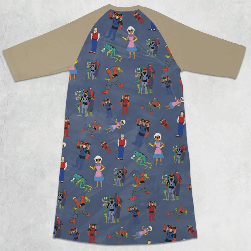 The Brak Show Characters 3/4 Sleeve Raglan Dress - 2
