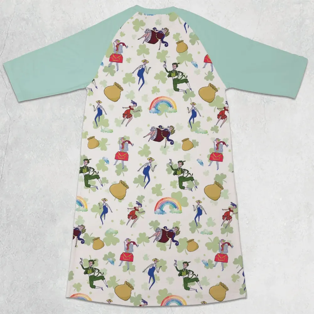 Irish Movie Finian’s Rainbow Characters 3/4 Sleeve Raglan Dress - 2