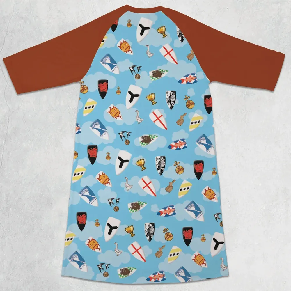 Coat Of Arms Monty Python and the Holy Grail 3/4 Sleeve Raglan Dress - 2