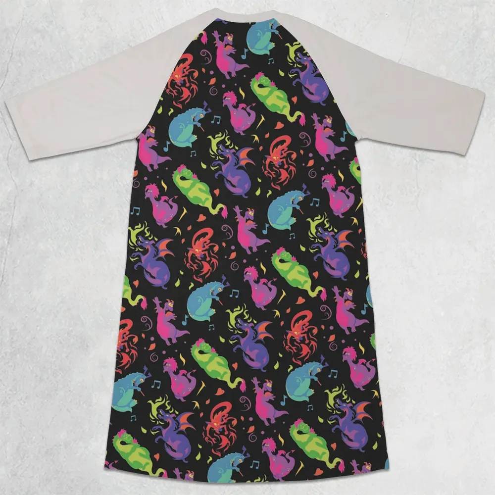Classic Dragons 3/4 Sleeve Raglan Dress - 2