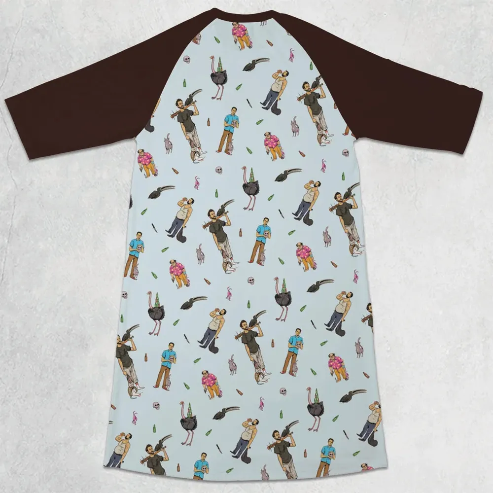 Count Duckula Characters 3/4 Sleeve Raglan Dress - 2