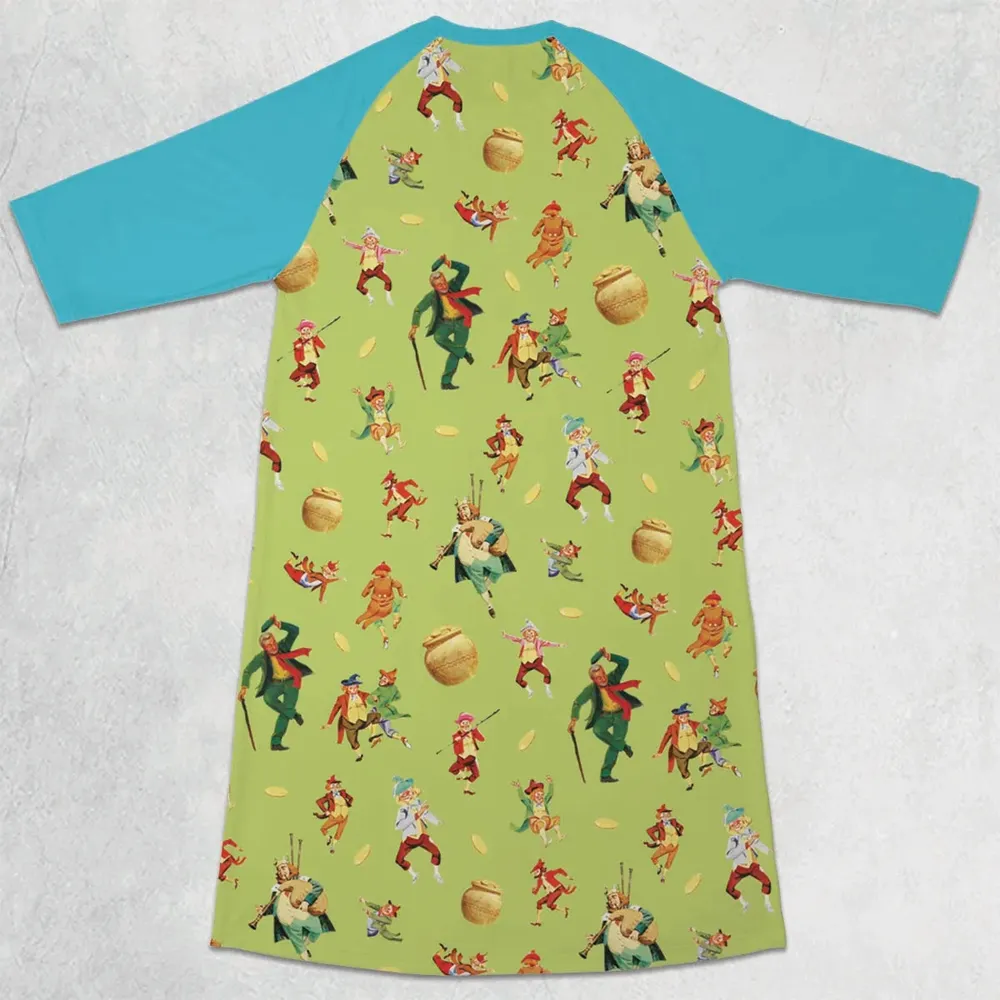 Irish Movie Darby O'Gill Characters 3/4 Sleeve Raglan Dress - 2