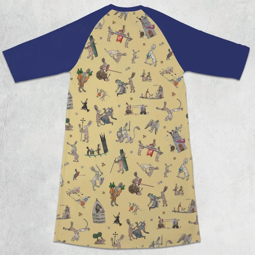 Killer Rabbit The Medieval Marginalia 3/4 Sleeve Raglan Dress - 2