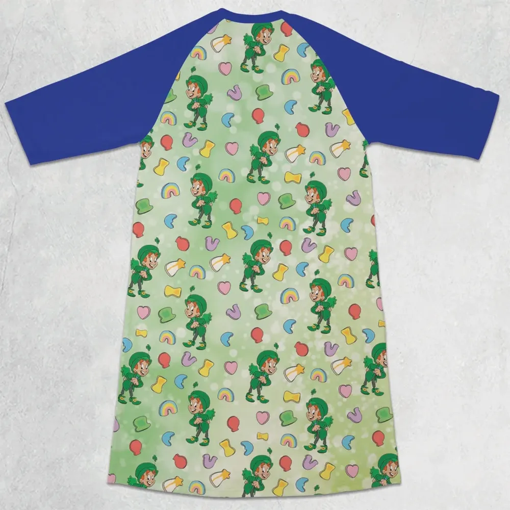 Lucky the Leprechaun Cereal 3/4 Sleeve Raglan Dress - 2