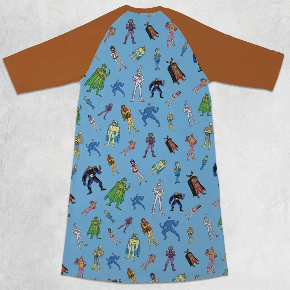 The Tick and Friends 3/4 Sleeve Raglan Dress - 2