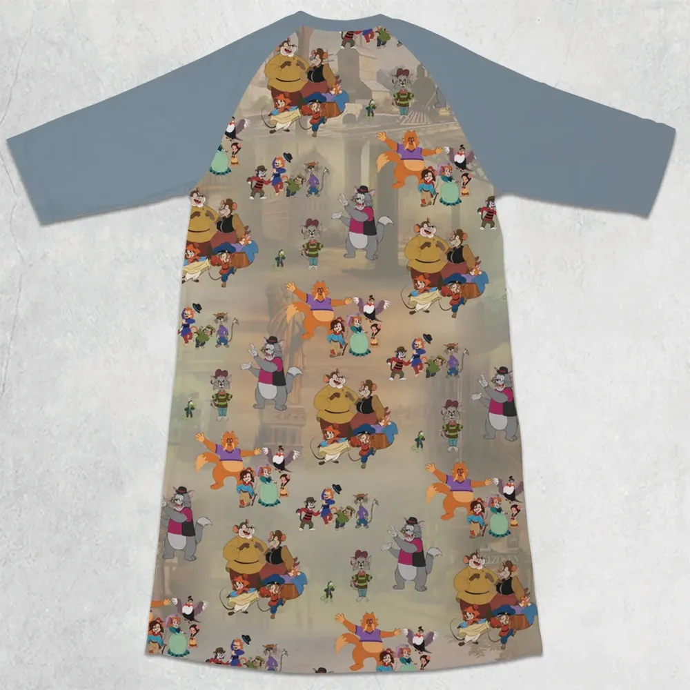 Somewhere Out There An American Tail 3/4 Sleeve Raglan Dress - 2