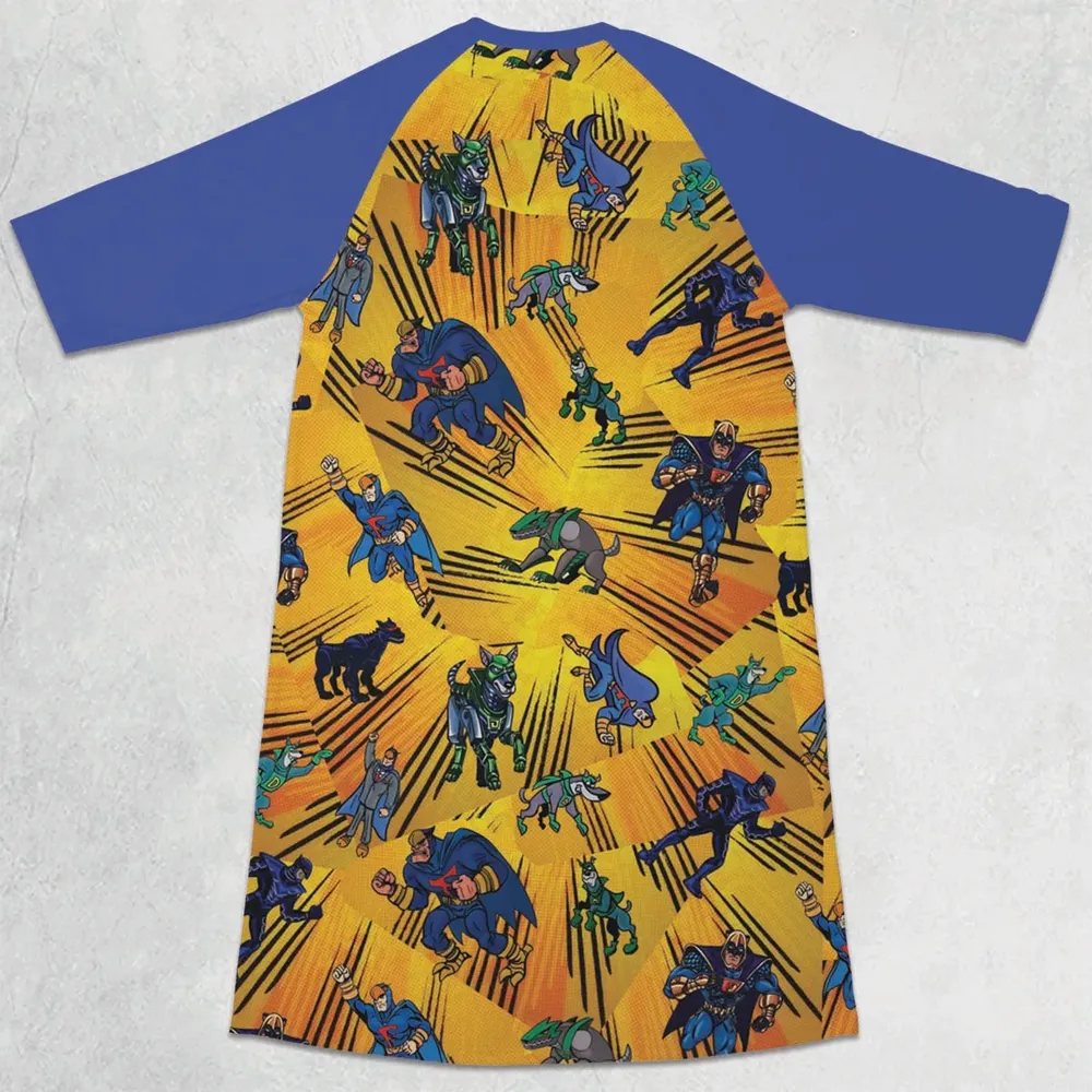Blue Falcon and Dynomutt 3/4 Sleeve Raglan Dress - 2