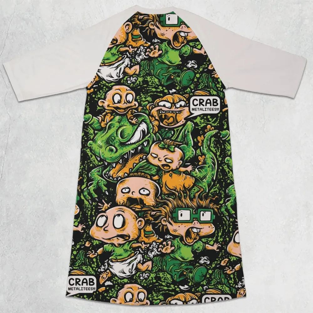 Old Skool Saturday Morning Rugrats 3/4 Sleeve Raglan Dress - 2