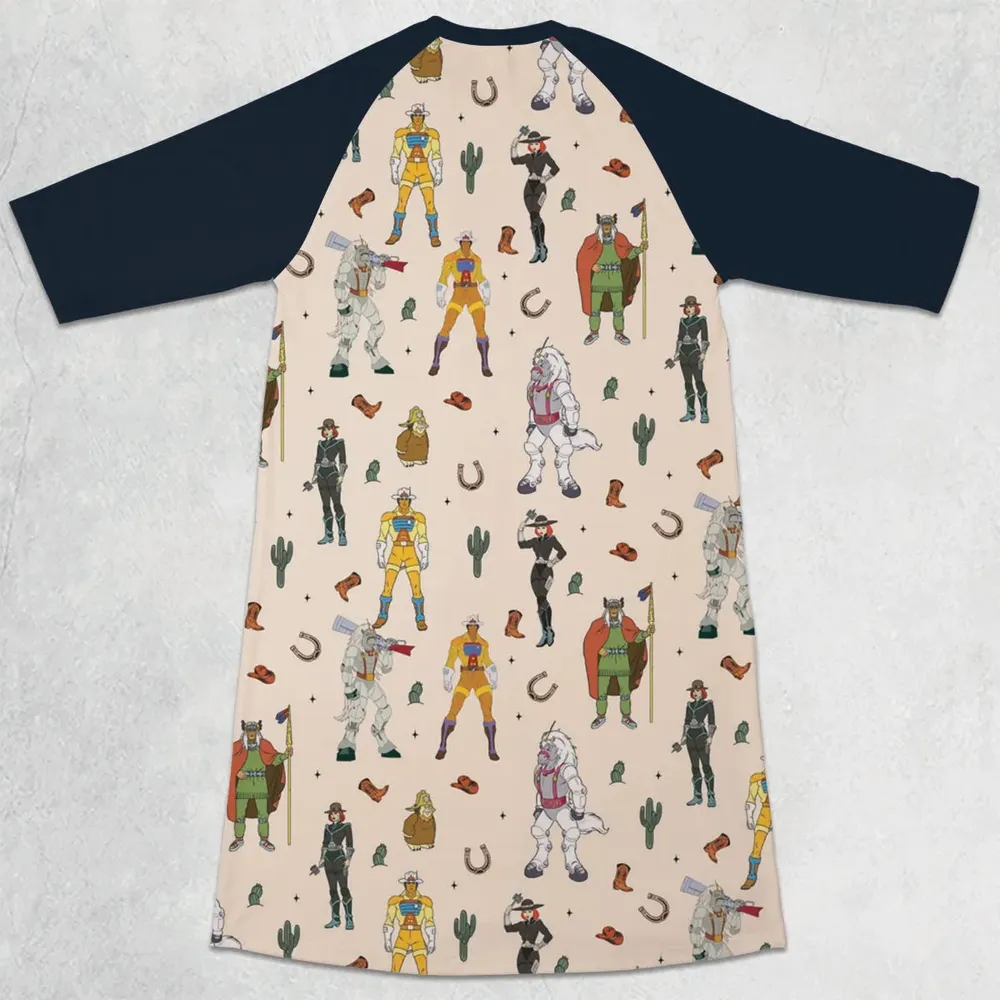 Western Bravestarr Characters 3/4 Sleeve Raglan Dress - 2