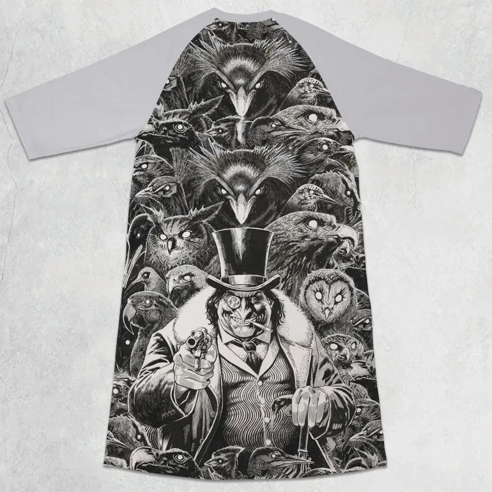 Umbrellas to Underworld Penguin 3/4 Sleeve Raglan Dress - 2