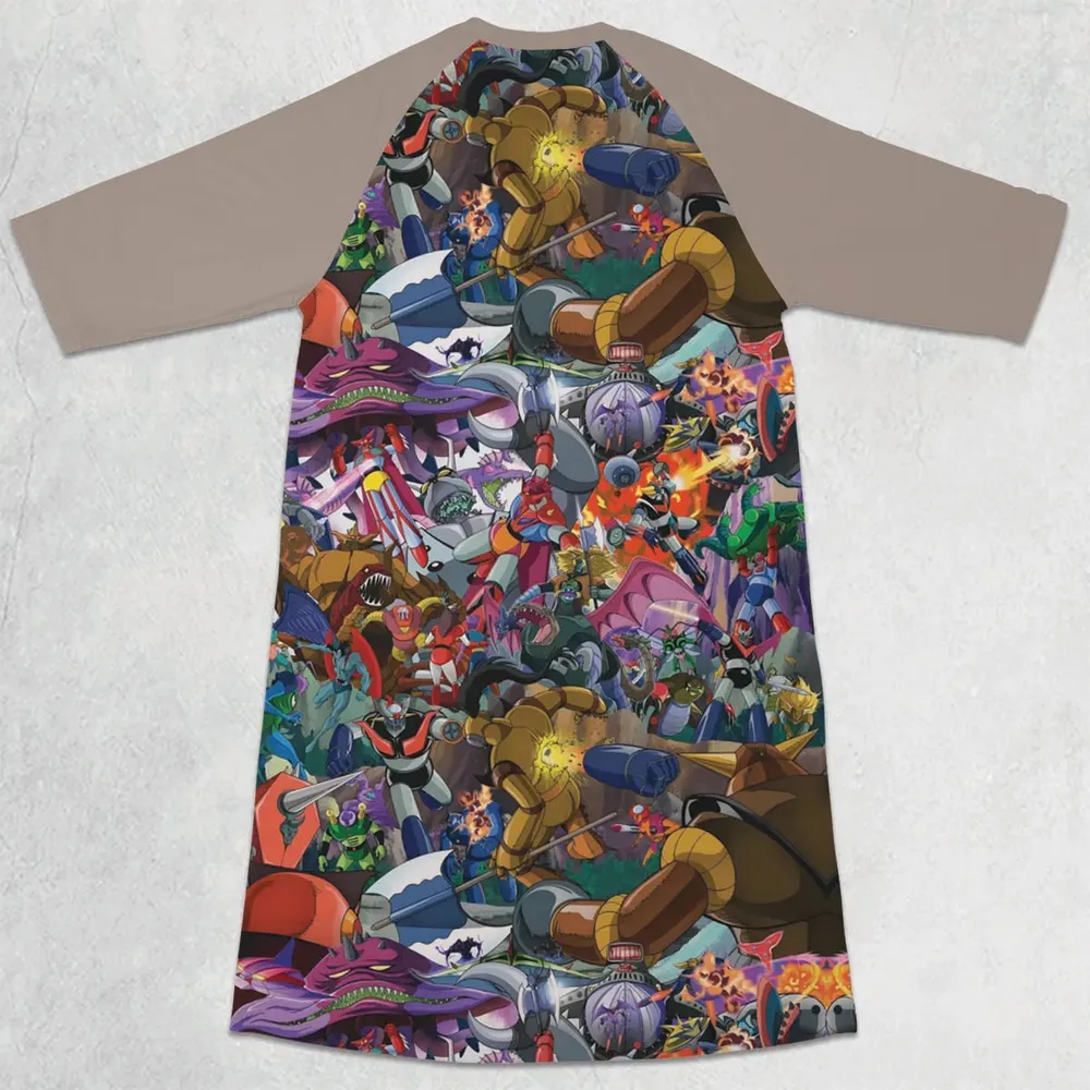 Shogun Warriors Battle 3/4 Sleeve Raglan Dress - 2