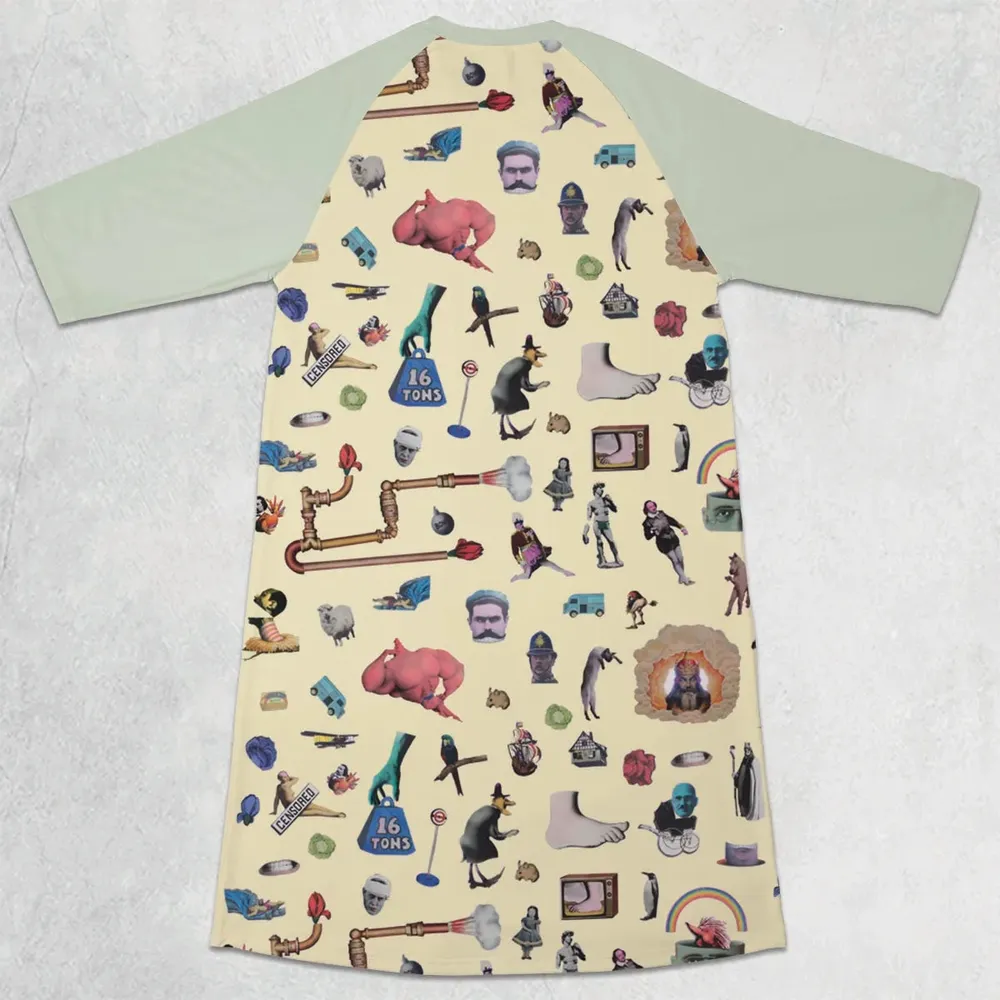Monty Python's Flying Circus 3/4 Sleeve Raglan Dress - 2