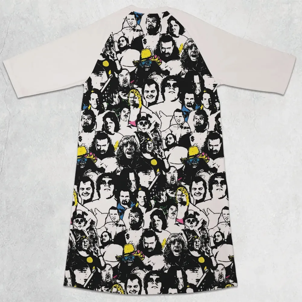 Iconic faces Royal Rumble 3/4 Sleeve Raglan Dress - 2