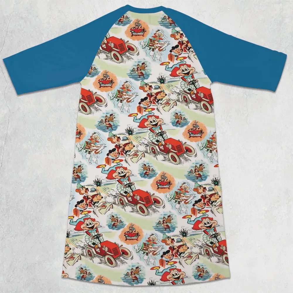 Wind in the Willows Characters 3/4 Sleeve Raglan Dress - 2
