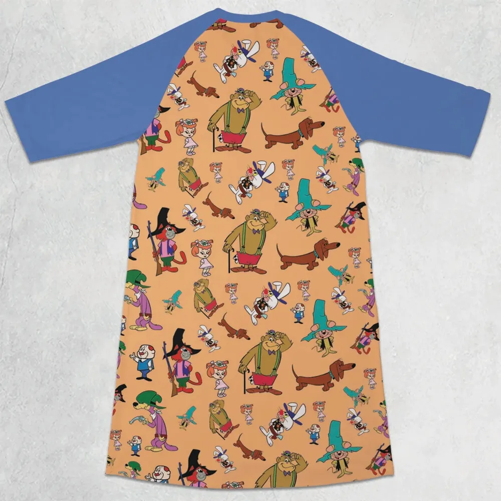 The Magilla Gorilla Show Characters 3/4 Sleeve Raglan Dress - 2