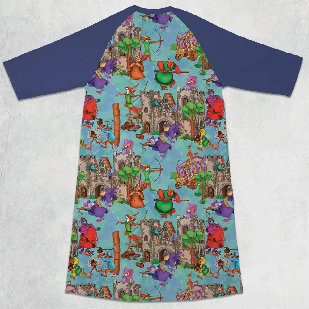 Steal From the Rich Robin Hood 3/4 Sleeve Raglan Dress - 2