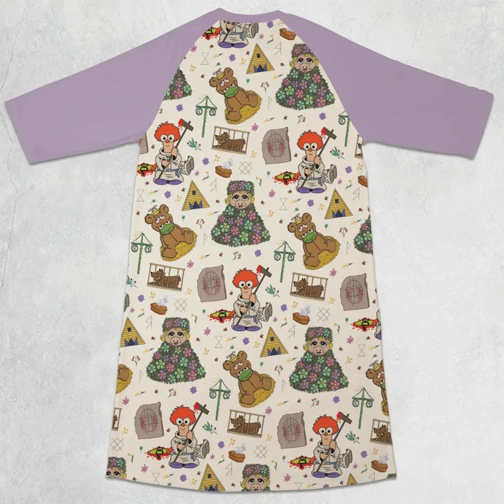 Festivites Midsommar Muppet Babies 3/4 Sleeve Raglan Dress - 2