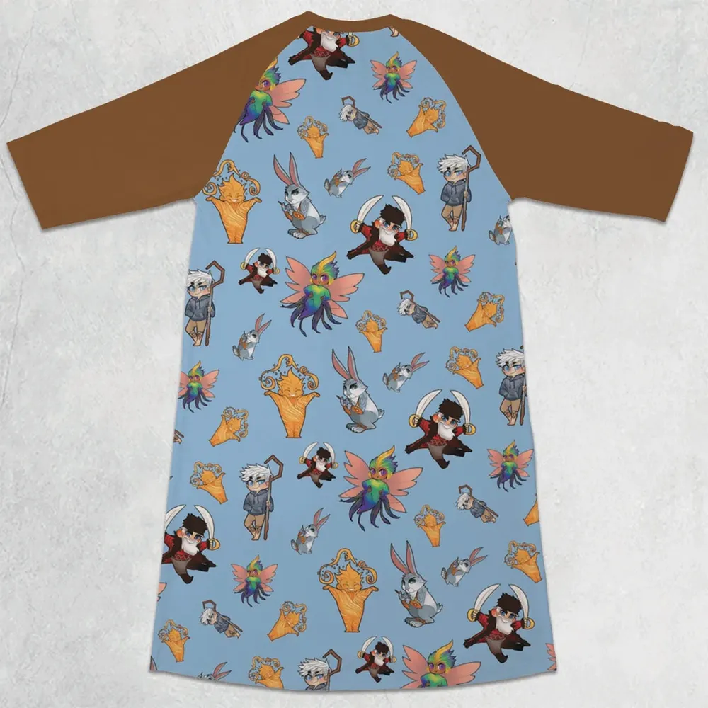 Rise of the Guardians Characters 3/4 Sleeve Raglan Dress - 2