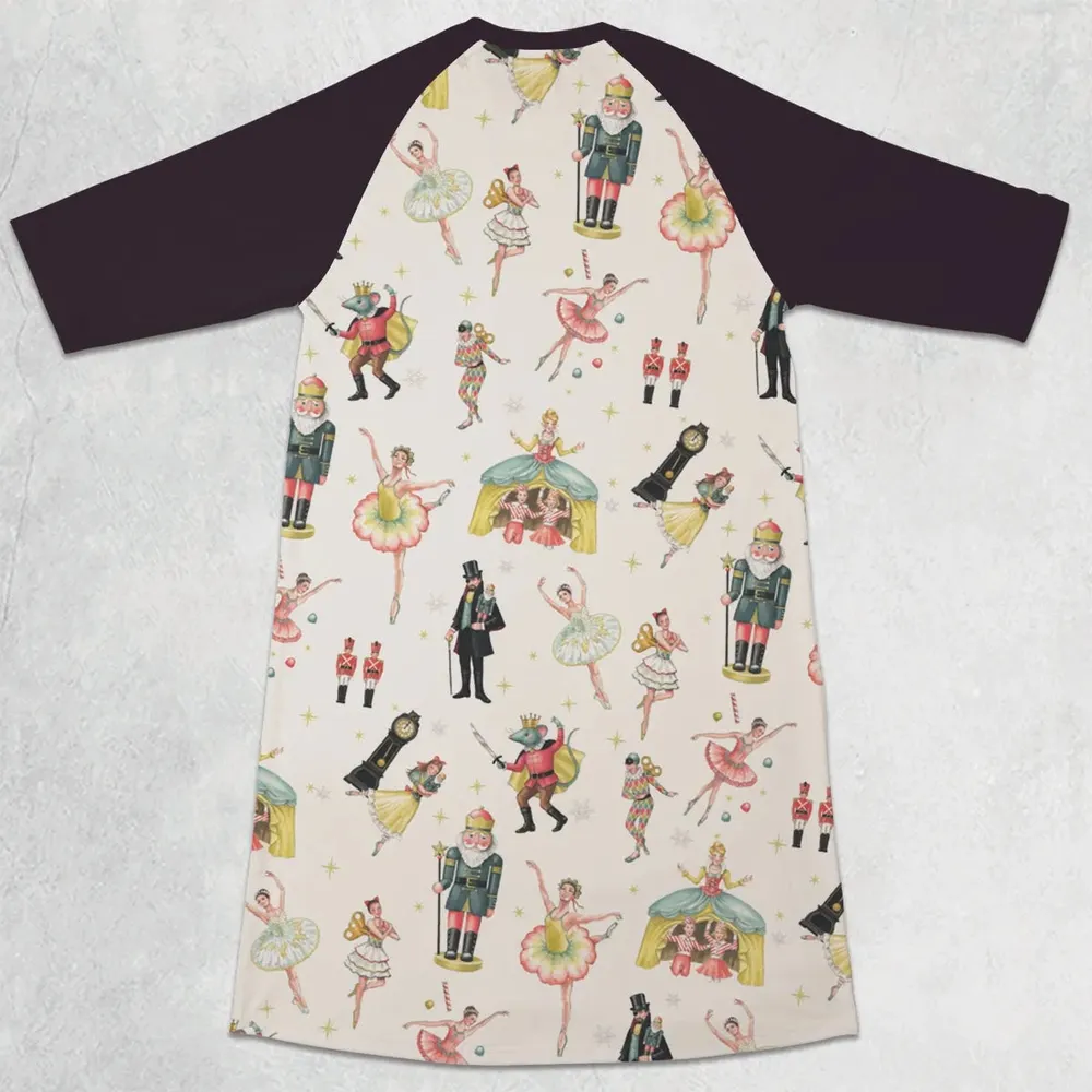 Plum Fairy for Holiday The Nutcracker 3/4 Sleeve Raglan Dress - 2