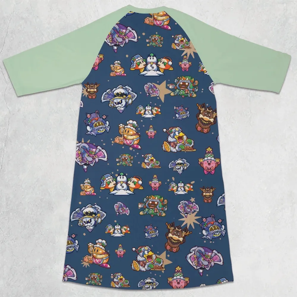 Dream Land Holiday Kirby 3/4 Sleeve Raglan Dress - 2