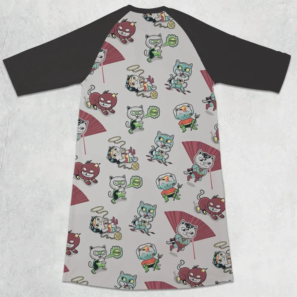 Supurrrr Friends Super Friends 3/4 Sleeve Raglan Dress - 2