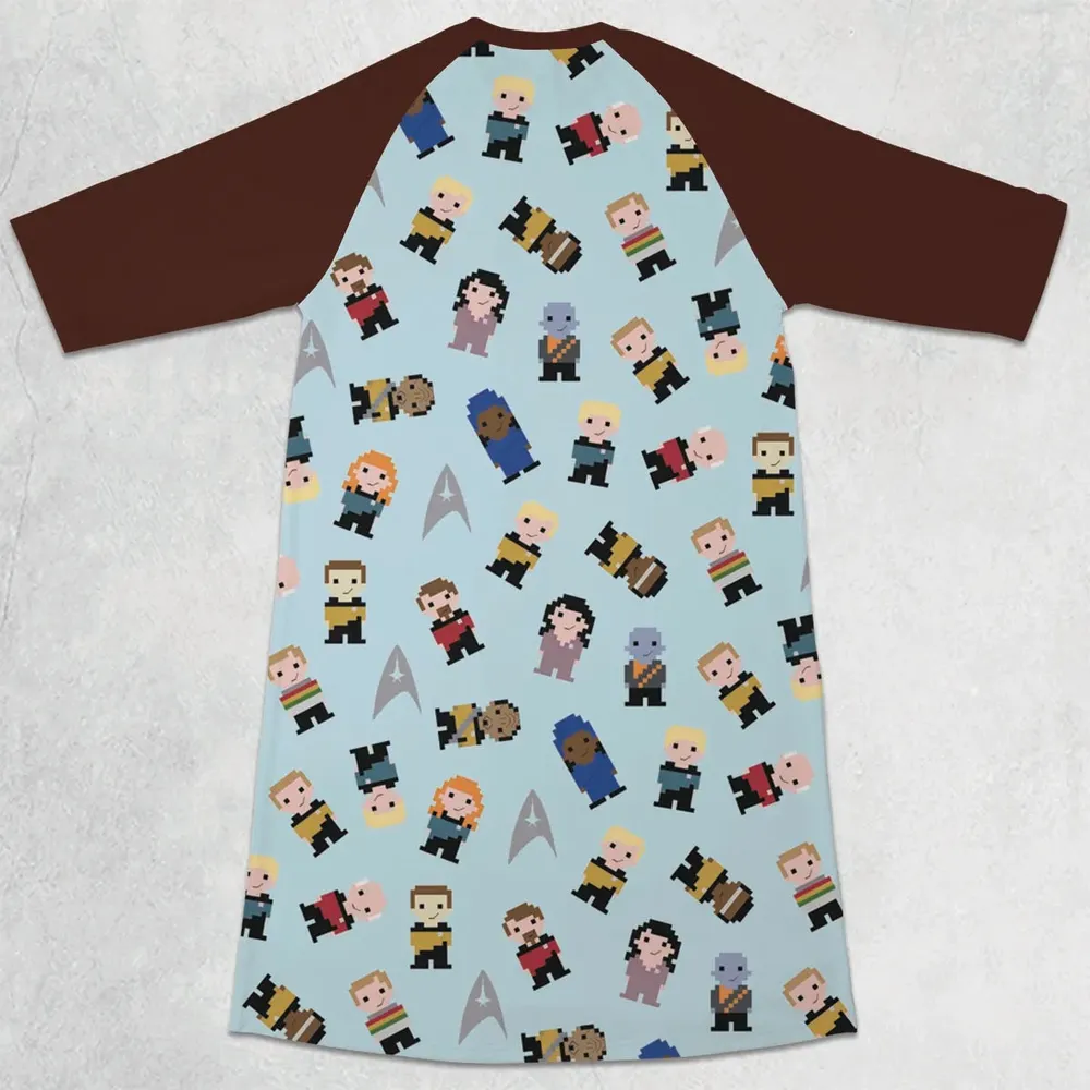 Star Pixel Star Trek 3/4 Sleeve Raglan Dress - 2