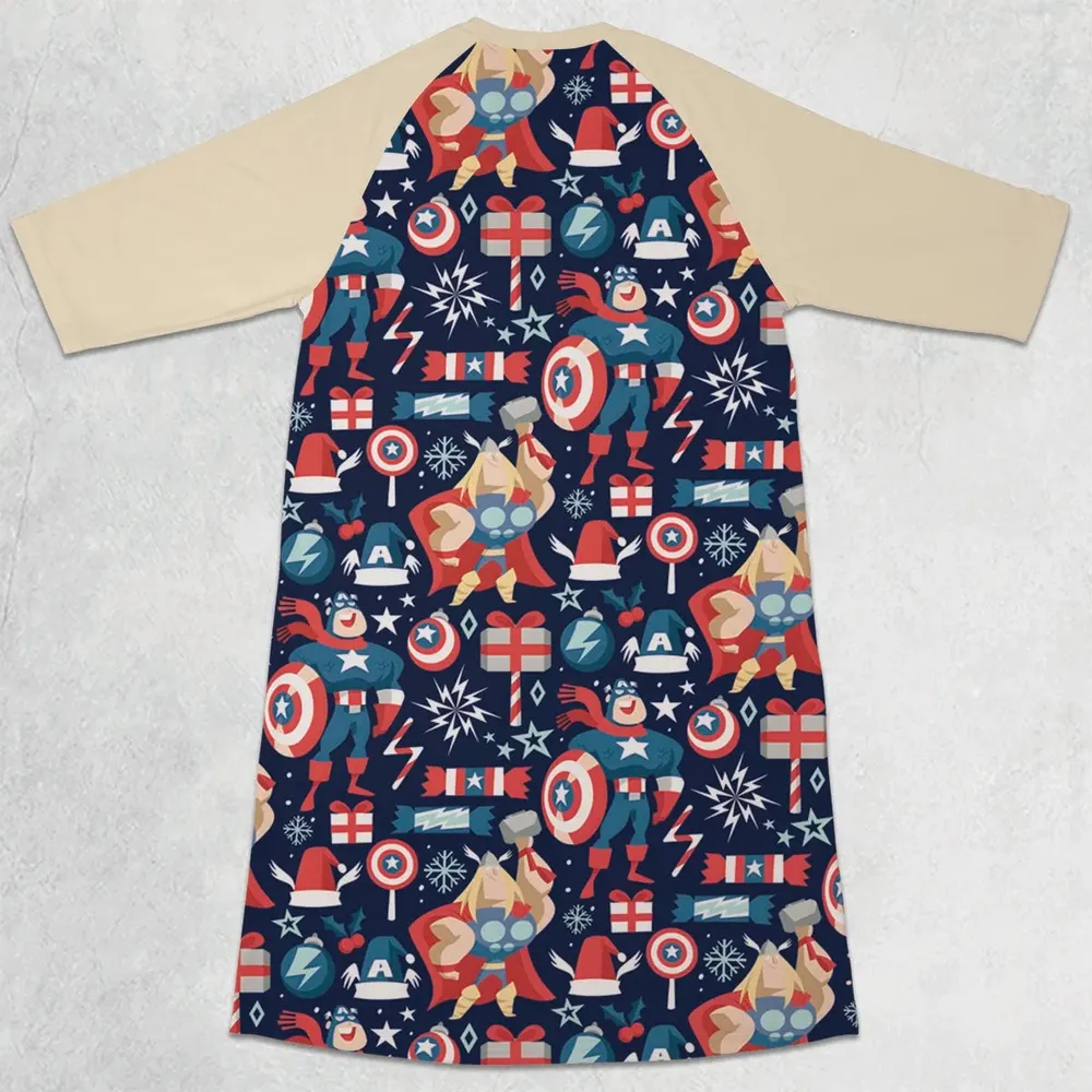 Marvelous Christmas 3/4 Sleeve Raglan Dress - 2