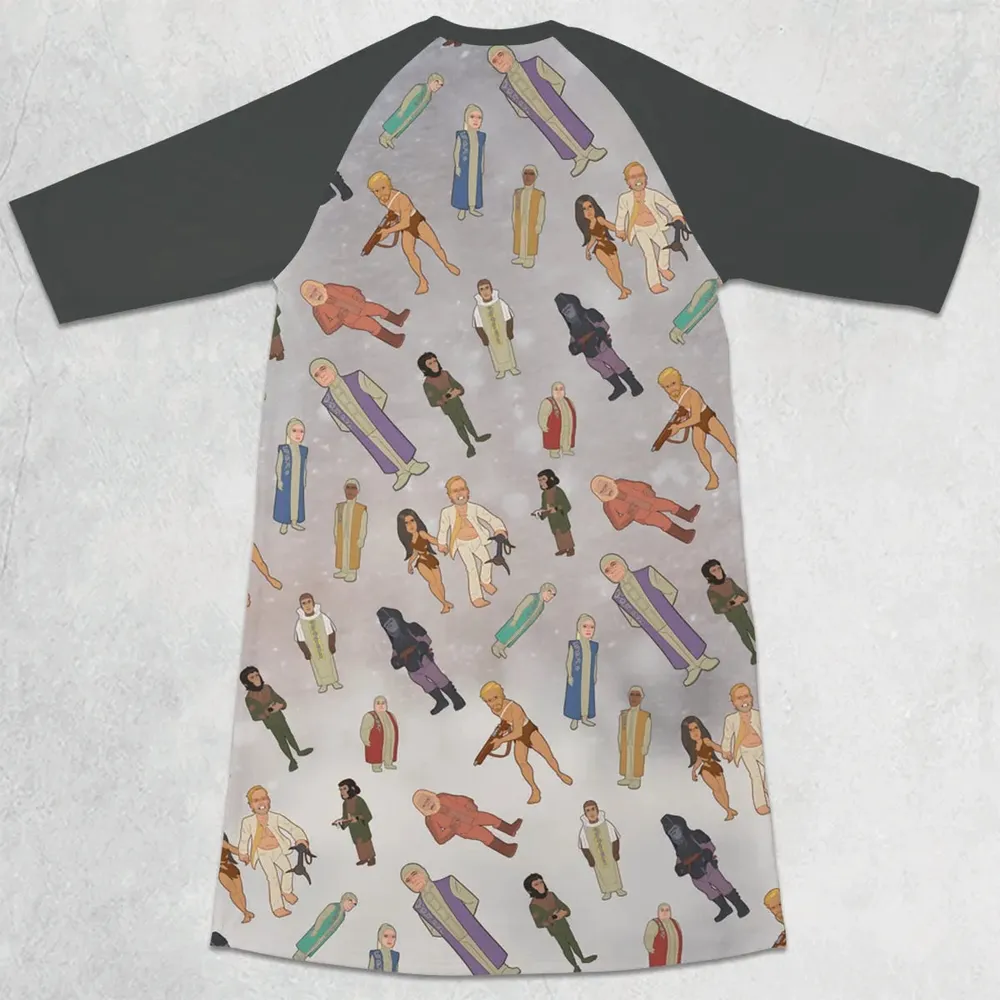 Planet of Apes Characters 3/4 Sleeve Raglan Dress - 2