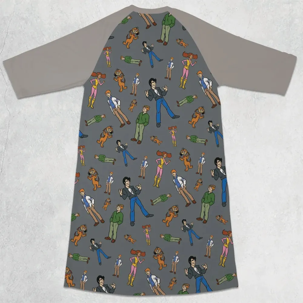 Nostalgic Gang The Fonz and the Happy Days Gang 3/4 Sleeve Raglan Dress - 2
