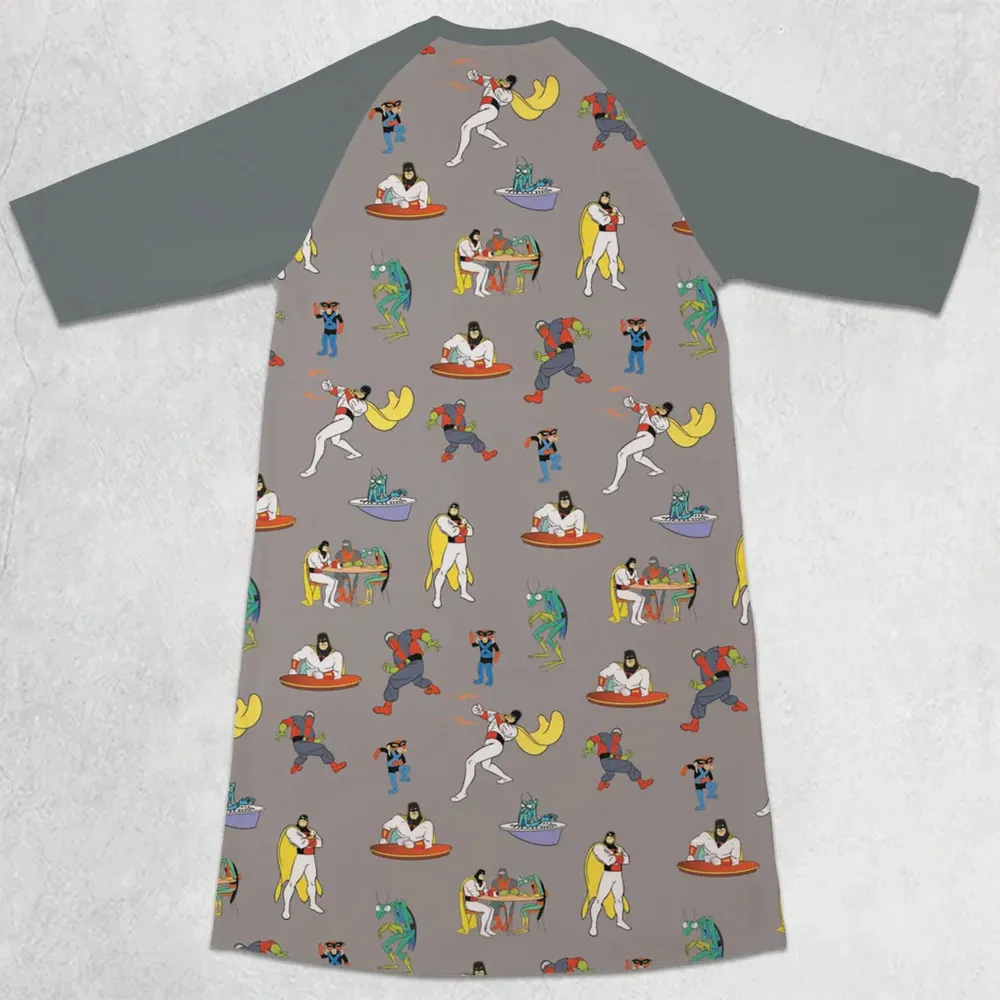 Space Ghost Coast to Coast Characters 3/4 Sleeve Raglan Dress - 2