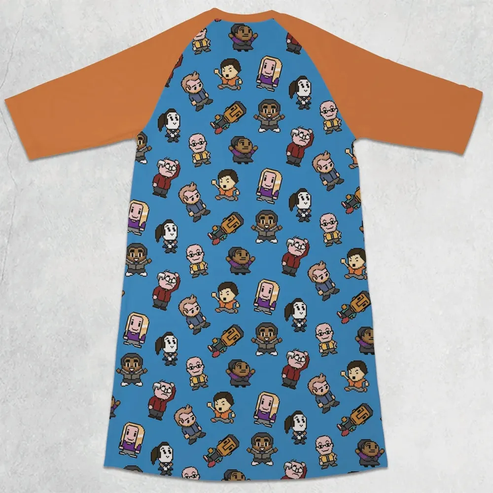Pixel Community 3/4 Sleeve Raglan Dress - 2