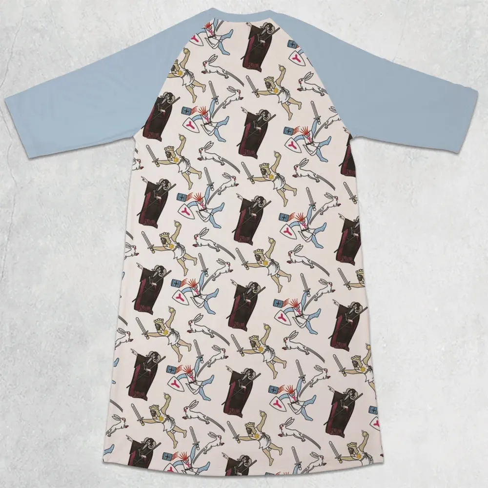 The Killer Rabbit Monty Python 3/4 Sleeve Raglan Dress - 2