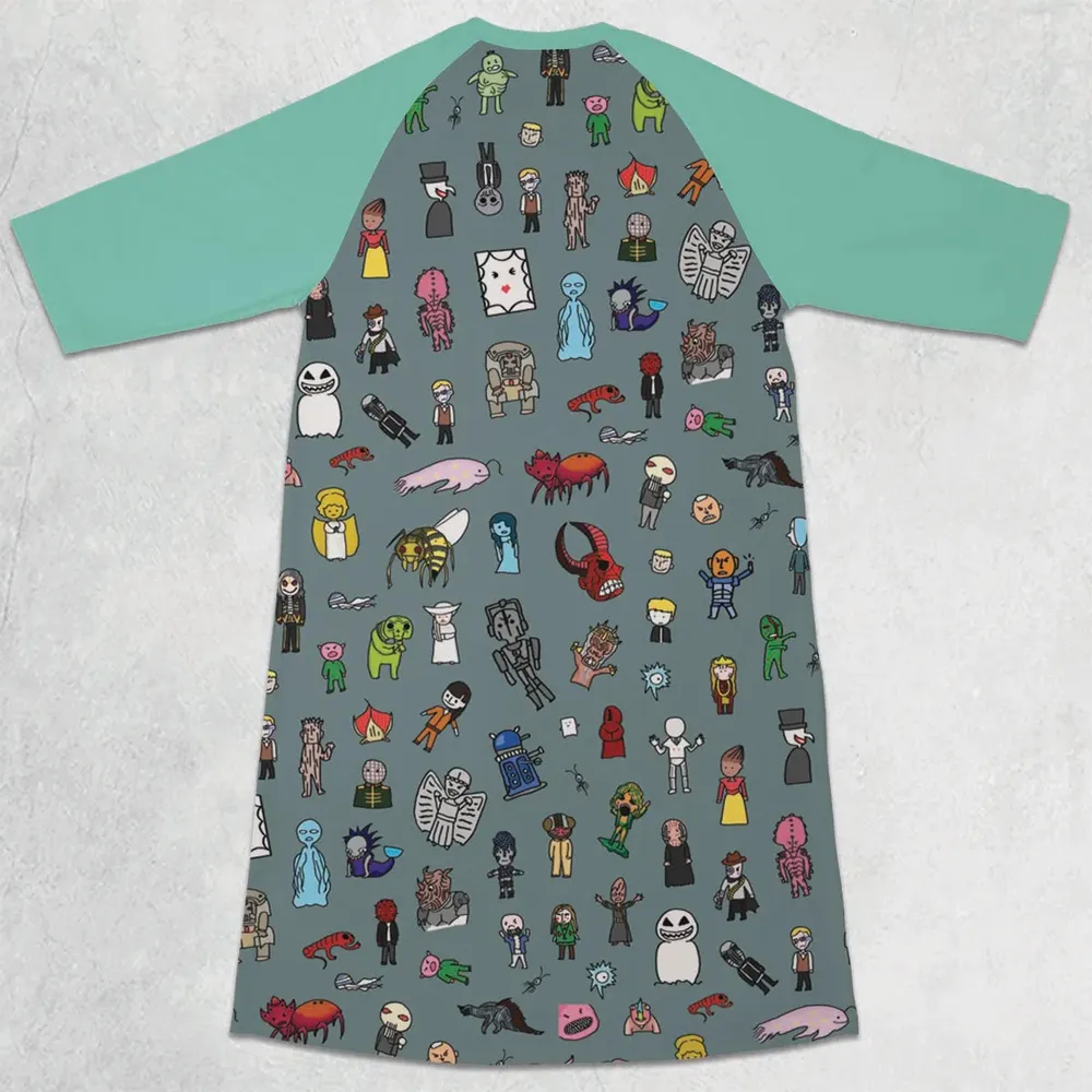 The Races of Doctor Who 3/4 Sleeve Raglan Dress - 2