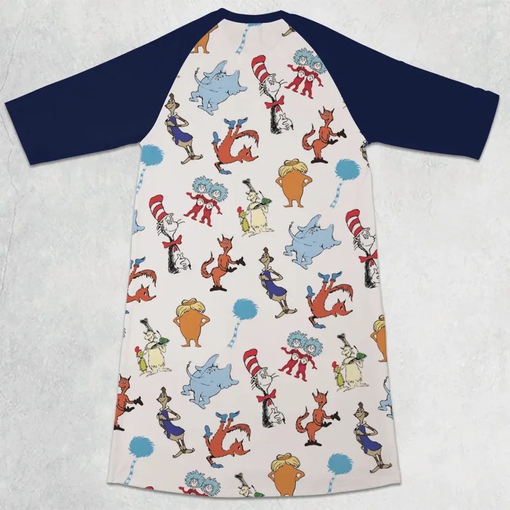 Seuss Swag Dr. Seuss 3/4 Sleeve Raglan Dress - 2