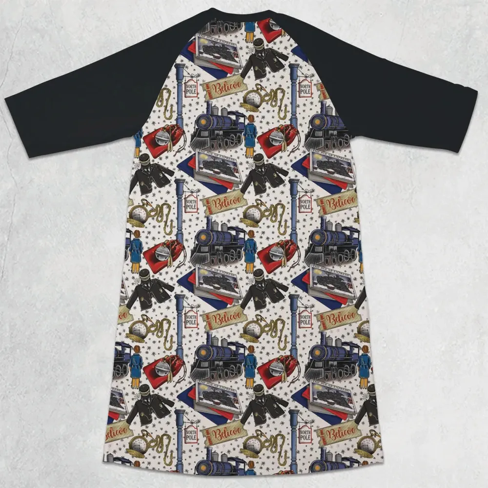 The Polar Express Christmas Movie 3/4 Sleeve Raglan Dress - 2