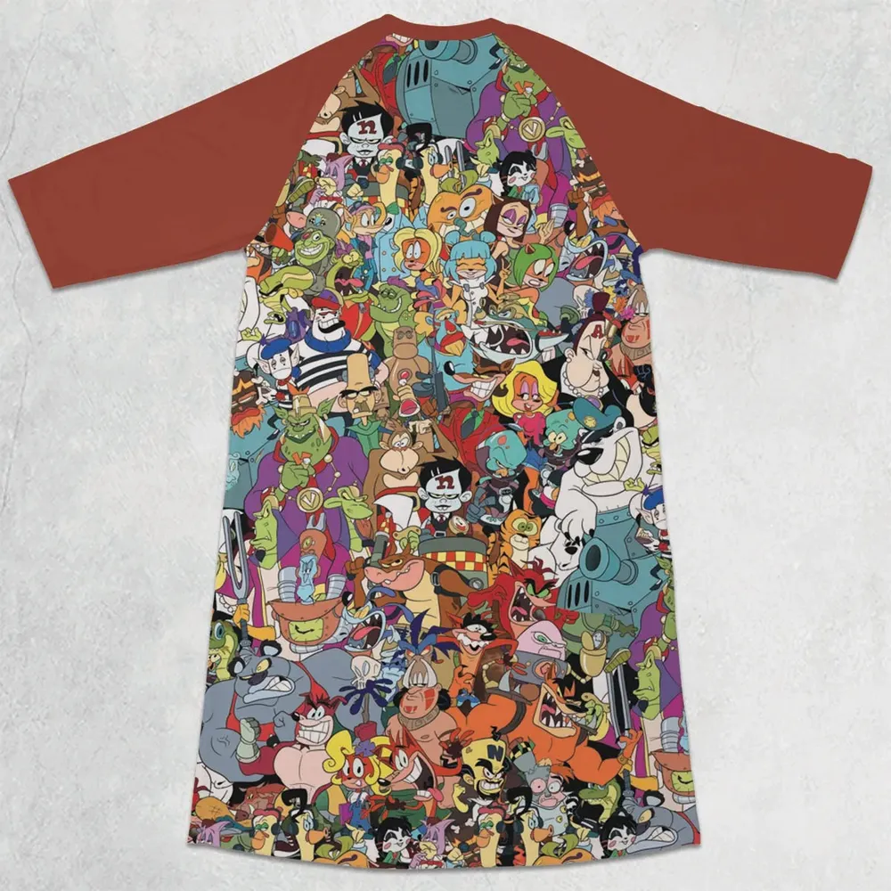 Retro Gamer Crash Bandicoot 3/4 Sleeve Raglan Dress - 2