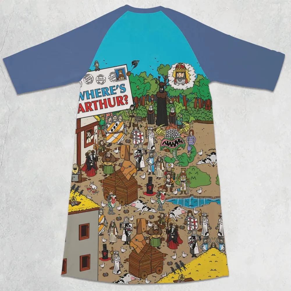 Where's Arthur Monty Python and the Holy Grail 3/4 Sleeve Raglan Dress - 2