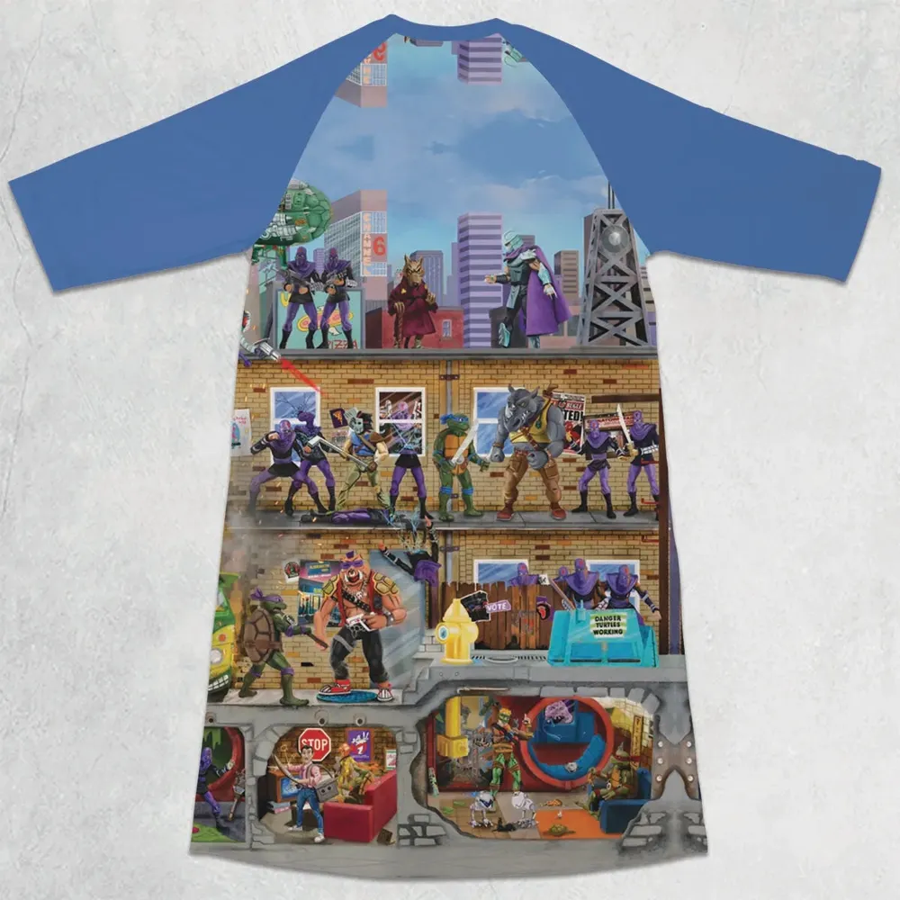 80’s Turtle Power 3/4 Sleeve Raglan Dress - 2