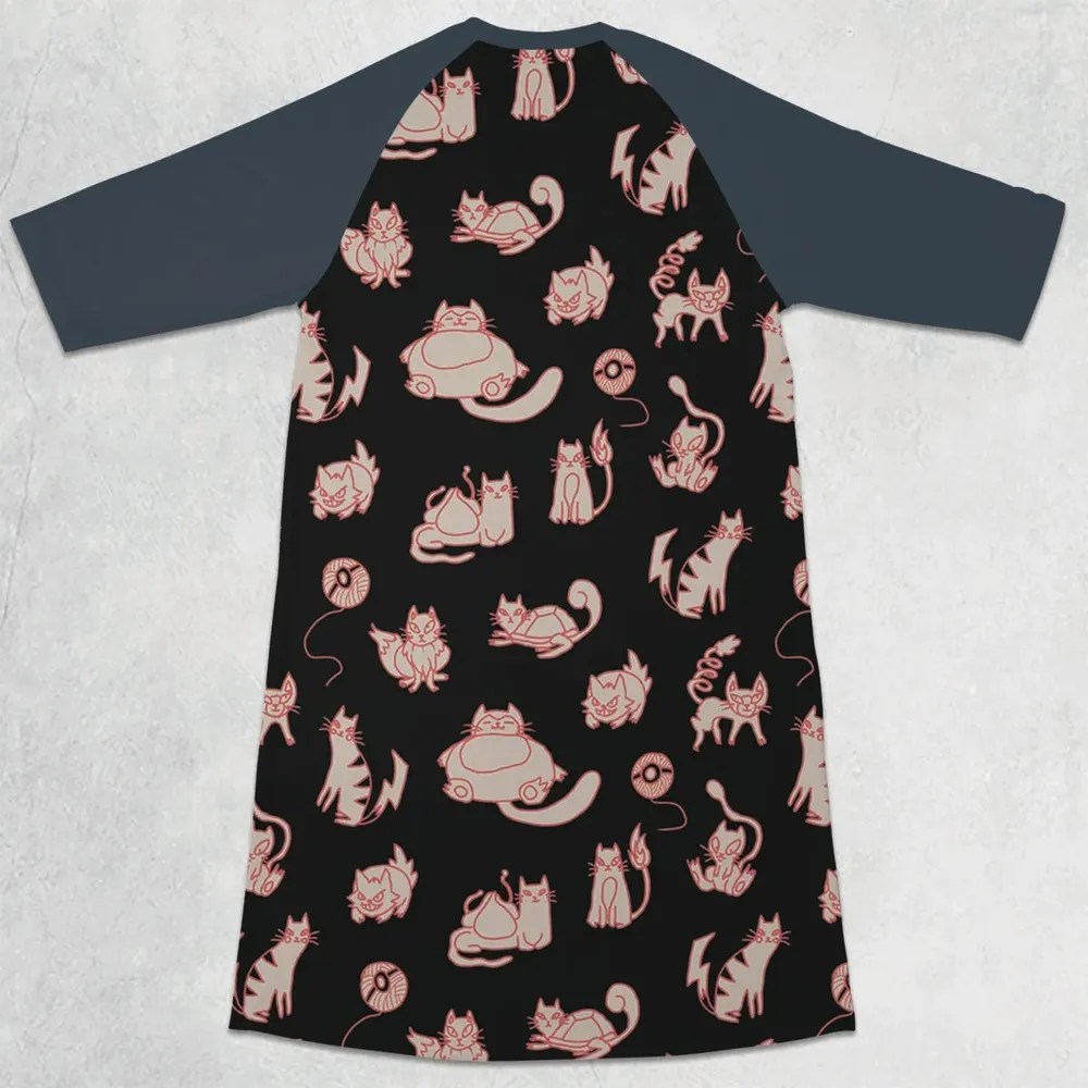 Pawkemon Pokemon 3/4 Sleeve Raglan Dress - 2