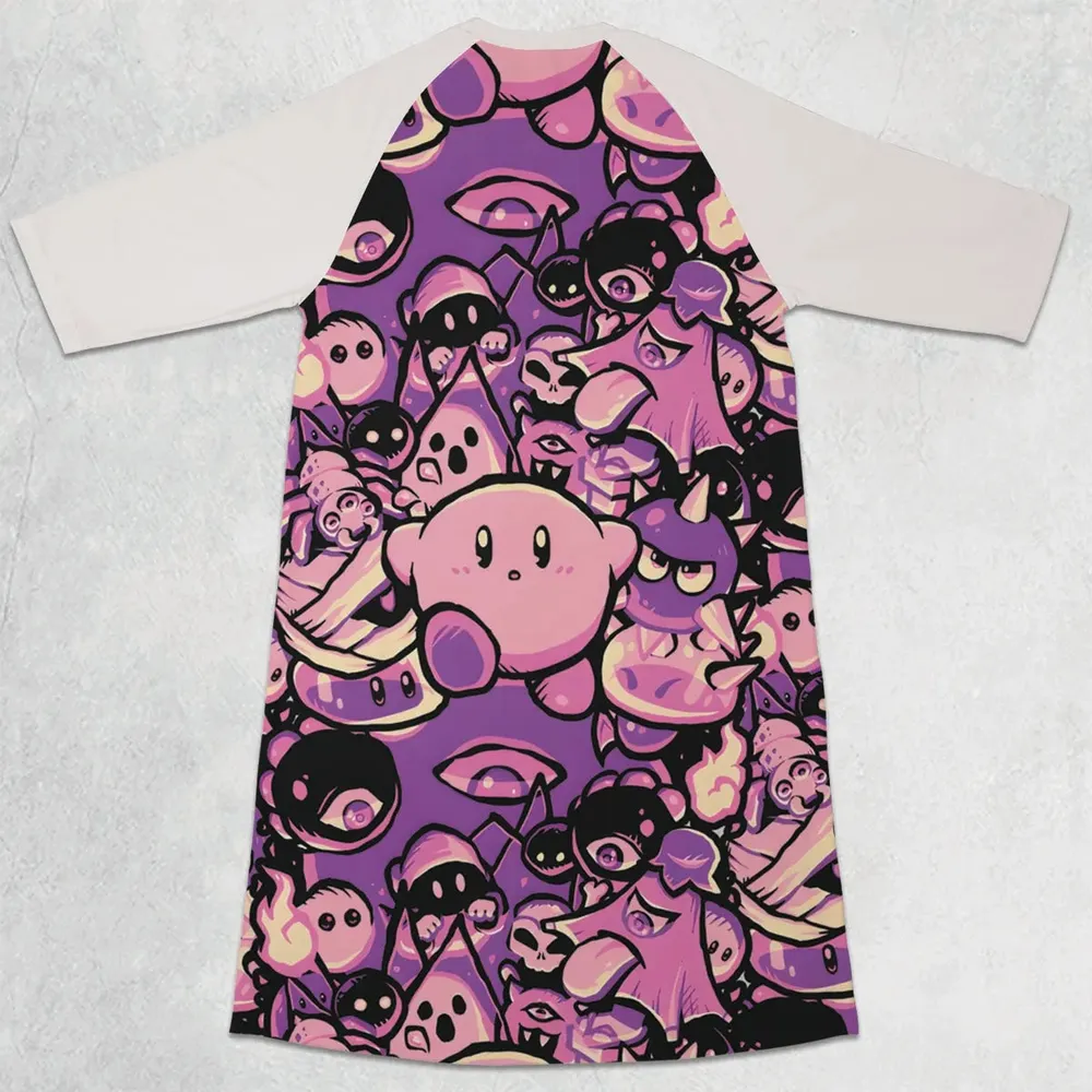 Nightmare Land Kirby 3/4 Sleeve Raglan Dress - 2