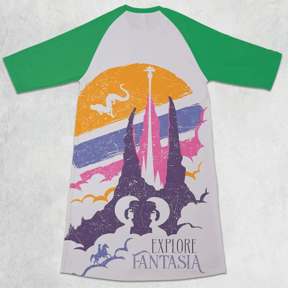 Fantasia Vintage 80s The NeverEnding Story 3/4 Sleeve Raglan Dress - 2