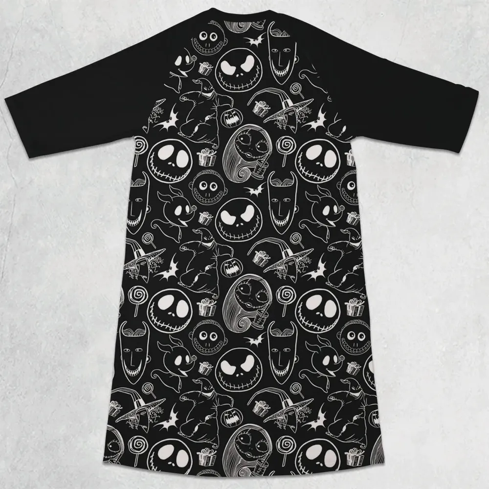 Pumpkin King The Nightmare Before Christmas T 3/4 Sleeve Raglan Dress - 2