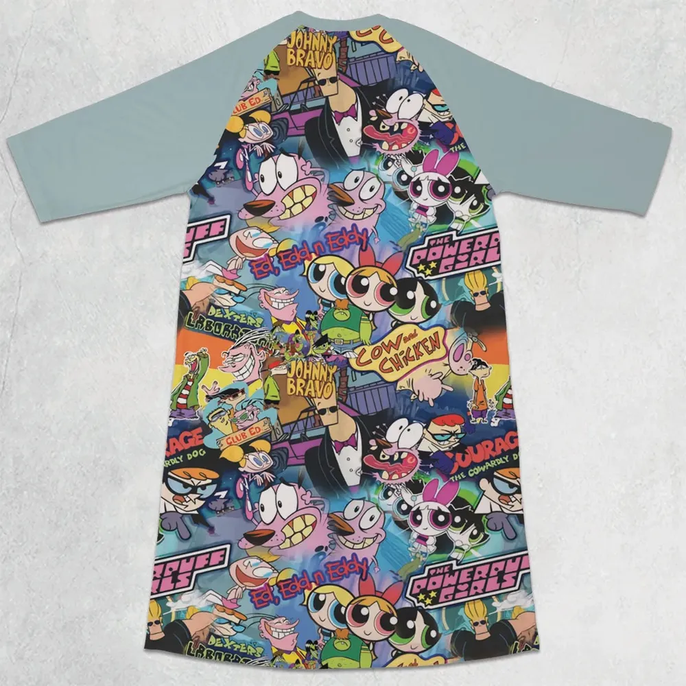 Cartoon Craze 3/4 Sleeve Raglan Dress - 2
