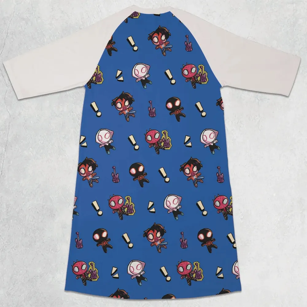 Spidey Sense Spider Man 3/4 Sleeve Raglan Dress - 2