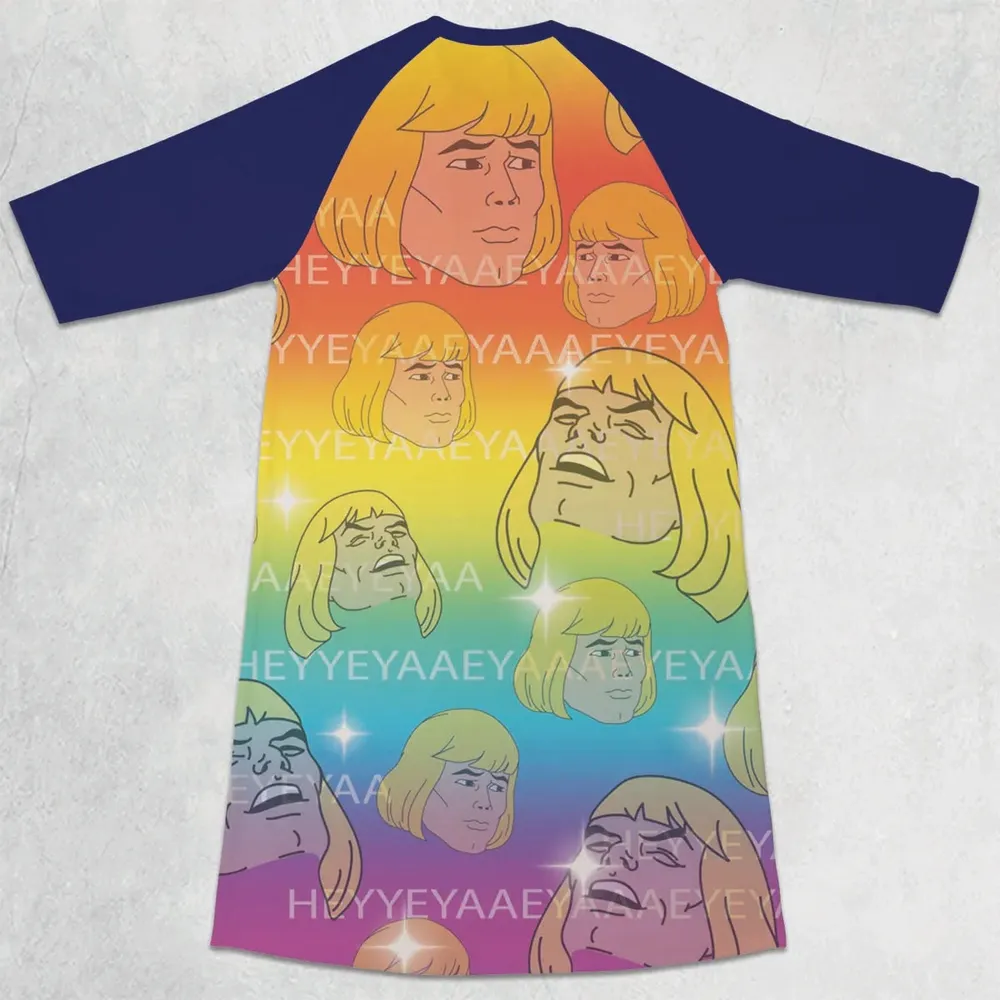 HEYYEYAA He-Man MOTU 3/4 Sleeve Raglan Dress - 2