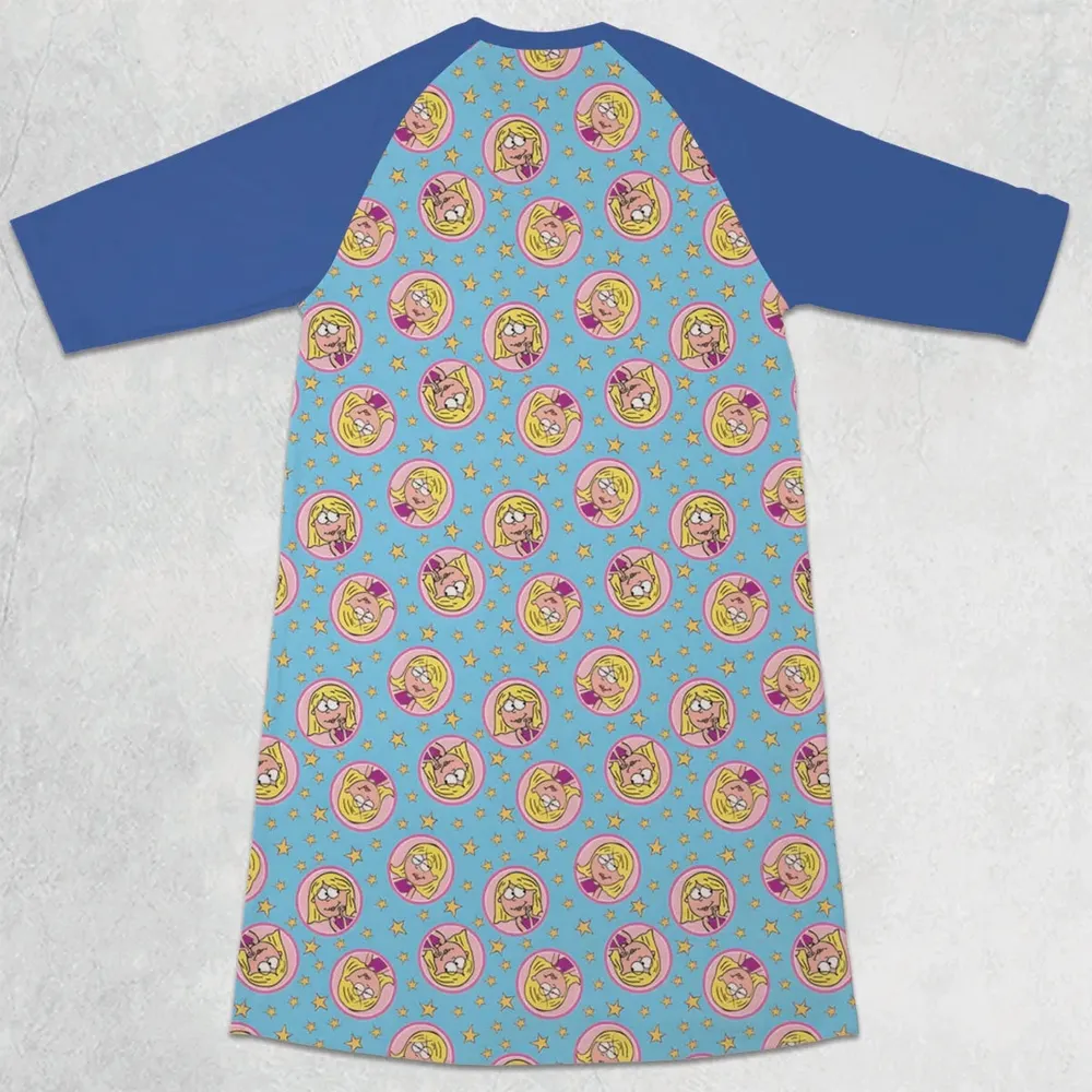 Lizzie Mcguire Badges 3/4 Sleeve Raglan Dress - 2