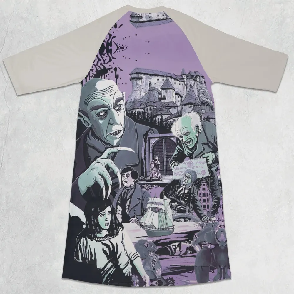 Nosferatu: A Symphony of Horror 3/4 Sleeve Raglan Dress - 2